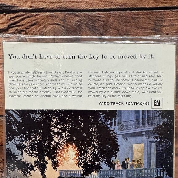 1966 Pontiac Bonneville Original Vintage Print Ad Classic Car Wide-Track GM - Picture 3 of 5